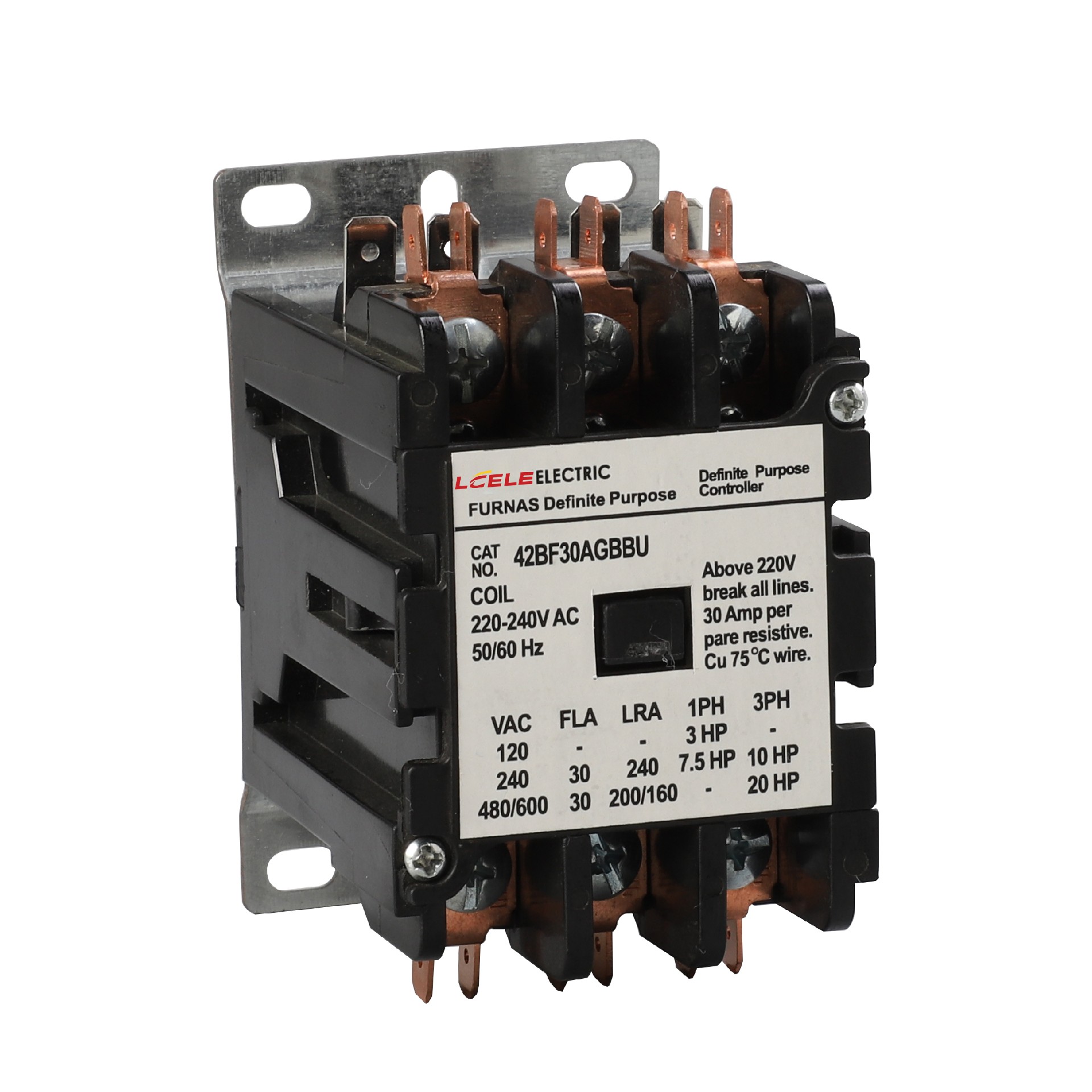 1P 2P 3P 20-90A FLA AIR CONDITIONING AC CONTACTOR